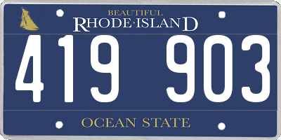 RI license plate 419903