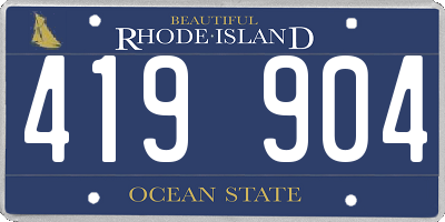 RI license plate 419904