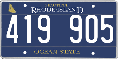 RI license plate 419905