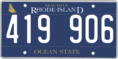 RI license plate 419906