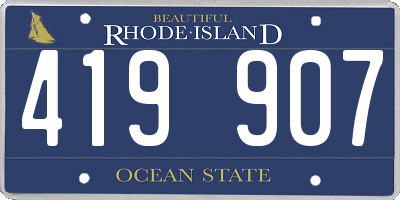 RI license plate 419907