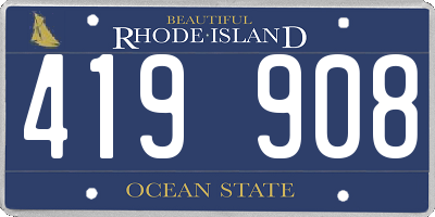 RI license plate 419908