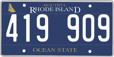RI license plate 419909