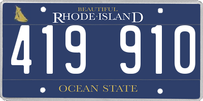 RI license plate 419910