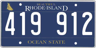 RI license plate 419912