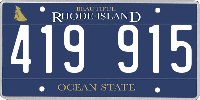 RI license plate 419915