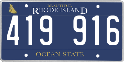 RI license plate 419916