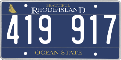 RI license plate 419917