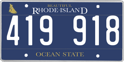RI license plate 419918