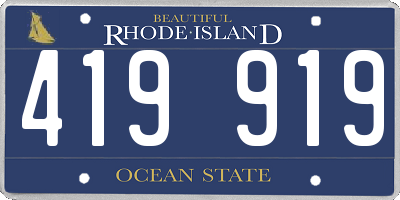 RI license plate 419919