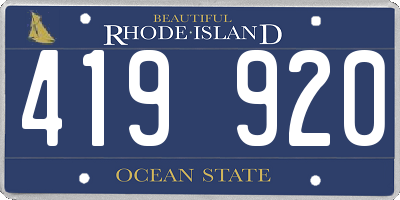 RI license plate 419920