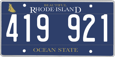 RI license plate 419921