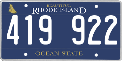 RI license plate 419922