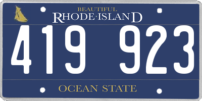 RI license plate 419923