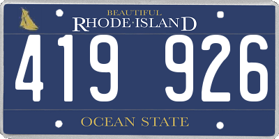 RI license plate 419926