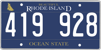 RI license plate 419928