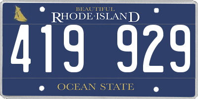RI license plate 419929