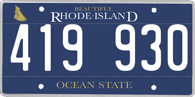 RI license plate 419930
