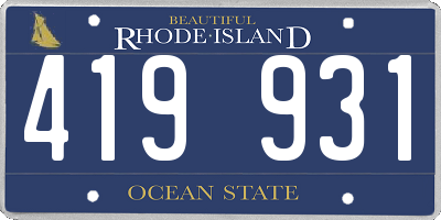 RI license plate 419931