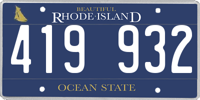 RI license plate 419932