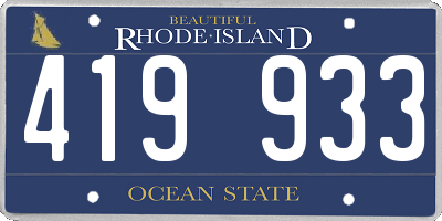 RI license plate 419933