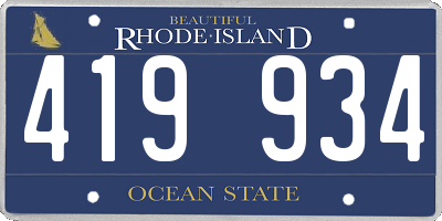 RI license plate 419934