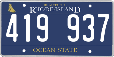 RI license plate 419937