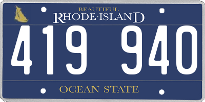 RI license plate 419940