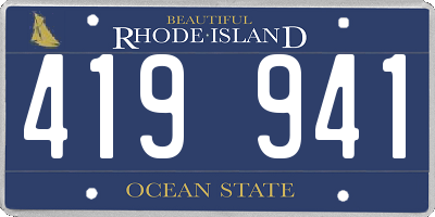RI license plate 419941