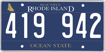 RI license plate 419942