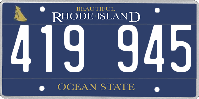 RI license plate 419945