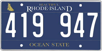RI license plate 419947
