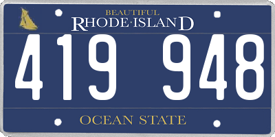 RI license plate 419948