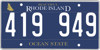 RI license plate 419949