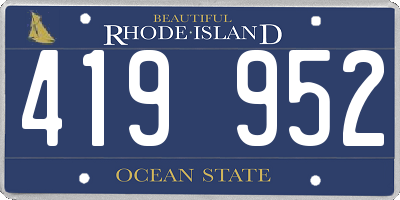 RI license plate 419952