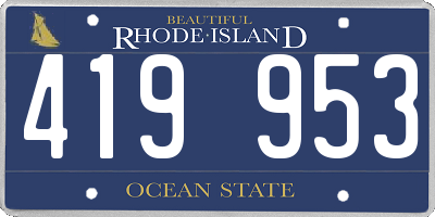 RI license plate 419953