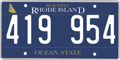 RI license plate 419954
