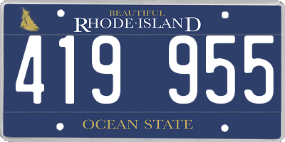 RI license plate 419955