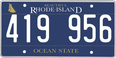 RI license plate 419956
