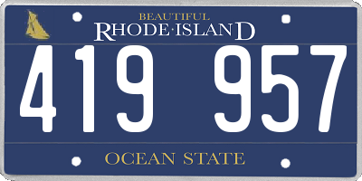 RI license plate 419957