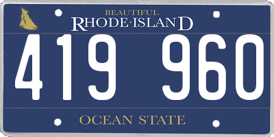 RI license plate 419960