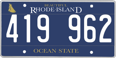 RI license plate 419962