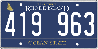 RI license plate 419963