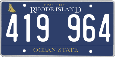 RI license plate 419964
