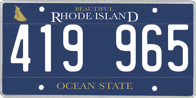 RI license plate 419965