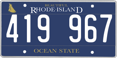 RI license plate 419967