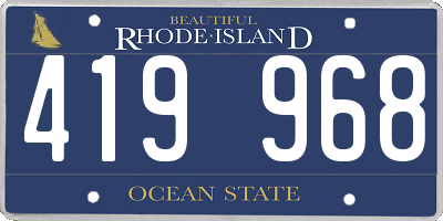 RI license plate 419968