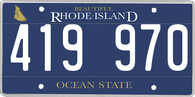 RI license plate 419970