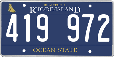 RI license plate 419972