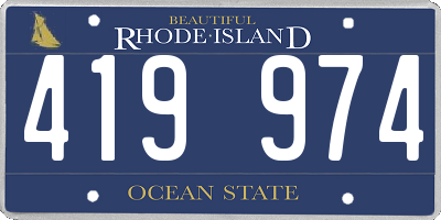 RI license plate 419974